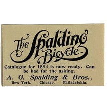 Spalding Bicycles 1894 Advertisement Victorian LB Manufacturing Bikes #3... - $12.50