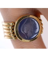 Sz6.5 18k gold Intaglio cut Ring - £960.72 GBP