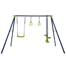 3-in-1 Outdoor Swing Set for Kids Aged 3 to 10 - Color: Blue - £139.47 GBP