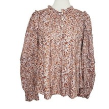 Universal Thread Womens Floral Mauve Long Sleeve Blouse Peasant Top WITH SIZES - £18.16 GBP