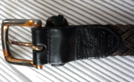 Vintage Coach Black Leather Woven Braided Belt #3864 Unisex Size 32&quot; Width 1&quot; - £31.45 GBP