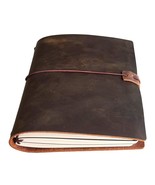 A5 Travelers Notebook With 3 Lined Inserts - Refillable Leather Travel J... - $50.99