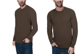 And Now This Men&#39;s Super Soft Rayon Solid Sweater in Chocolate Brown-Large - £15.92 GBP