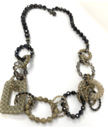 Orsola Mainardis Faceted Glass Bead Linked Long Necklace Black/Cream - $66.49