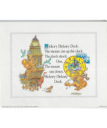 Adorable 8x10 Hickory Dickory Dock Nursery Rhyme Litho Vintage Print M E... - £6.23 GBP