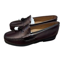 Johnston &amp; Murphy Hayes Tassel Leather Loafers Burgundy Size 9 New - £55.85 GBP