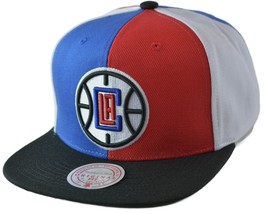 Los Angeles Clippers Mitchell &amp; Ness Men&#39;s NBA Pinwheel Basketball Snapback Hat - £23.73 GBP