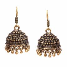 Oxidized Gold Plated Hadmade Light weight small Jhumka jhumki Earrings P... - £4.53 GBP