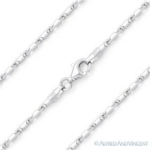 2mm Thin Bar Link Heshe Italian Chain Necklace Solid .925 Italy Sterling Silver - £27.94 GBP+