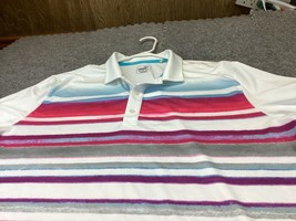 Puma  PWRCOOL Dry Cell XL Polo Golf Shirt Stripes Blue Pink Short Sleeve - £10.22 GBP