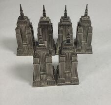 Vintage Set Of 6 Godinger Empire State Building Pepper Shakers - $19.79