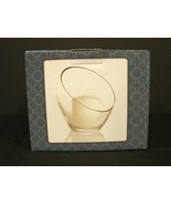 Sleek Modern Glass Angled Rim Candle Holder by At Home 7.5&quot;x8&quot; NIB - £3.19 GBP