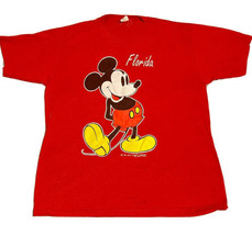 Mickey Mouse T Shirt Vintage 80s Single Stitch Florida Graphic USA Mens XXL Red! - £16.91 GBP