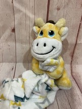 Little Beginnings Giraffe 7&quot; Plush Security Blanket Lovey Baby Yellow Blue Star - £13.36 GBP