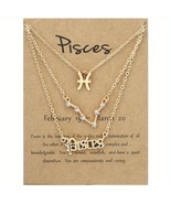 Pisces  - Zodiac Sign -Constellation - Zodiac - Gold Necklace - Zodiac J... - £8.90 GBP