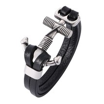 Punk Men Bracelet Stainless Steel Anchor Bracelets Jewelry Multi-layer Design Le - £14.80 GBP