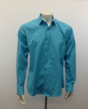 Enrico Carlucci Men&#39;s Size 16 Blue Striped Long Sleeve Button Up Dress S... - £9.38 GBP