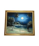 Original Moonlight Beach Painting by Florida Highwayman Artist W. Riley ... - £1,959.11 GBP