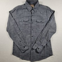 Hudson &amp; Barrow NYC Blue Linen Long Sleeve Button Cotton Shirt Men Small... - $13.96