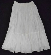 Arvanti White Cotton Maxi Skirt 2 Tier Flare Elastic Waist 26&quot; L32 /tag S - £32.13 GBP