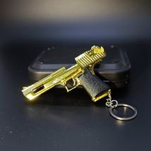 Pistol Keychain,Desert Eagle Gun Model Key Chain Metal Keychain Glod - £10.21 GBP