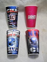 4 New NFL Licensed  NEW YORK GIANTS 3D 16oz Spirit Cups-Super Bowl Champ... - $29.95