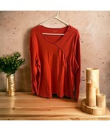 Coldwater Creek Top Womens 2X Rust Burnt Orange Pullover Blouse Long Sleeve - €16,94 EUR
