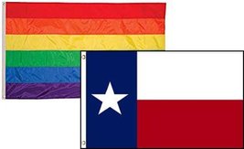 2x3 Gay Pride Rainbow &amp; State Texas 2 Pack Flag Wholesale Combo 2&#39;x3&#39; Banner Gro - £7.42 GBP