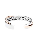 Happiness Can Be Found Dumbledore Cuff Bracelet Bangle Silver Quote Jewe... - $23.74