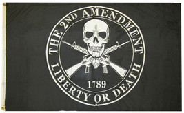 2nd Amendment Liberty or Death 1789 Skull Gun Rifles 3x5 Flag NRA Banner 5x3 - £14.21 GBP