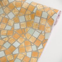 Mosaic Sandybrown - Vinyl Self-Adhesive Wallpaper Prepasted Wall Sticker... - £19.29 GBP