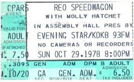 Reo Speedwagon, Concerto Ticket Stub Ottobre 29 1978 Fenice - £38.90 GBP