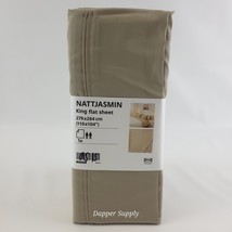 IKEA NATTJASIM Soft King Size Flat Bed Sheet Light Beige Comfy New - $25.73