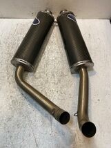 Termignoni Pair Oval Carbon Fiber Exhaust Silencers 45mm Bore 48mm Bore - $303.99