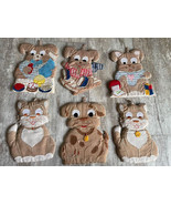 Vintage Set of 6 Bunny Dog &amp; Cat Hot Pads - £12.05 GBP