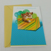 Kittens Glitter Balloons Box American Greetings Birthday Card Animals w/... - $3.00