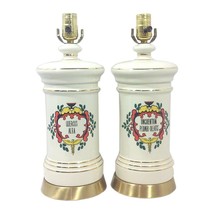 Vintage Pharmacy Apothecary Ceramic Table Lamps-A Pair - $1,675.00