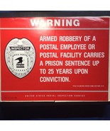 VINTAGE UNITED STATES U.S POSTAL SERVICE ARMED ROBBERY POST OFFICE DECAL... - $39.58