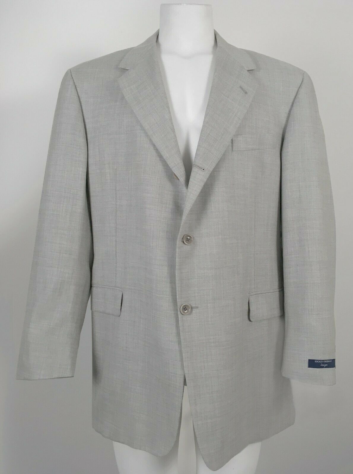 Primary image for NEW $1650 Hickey Freeman Cashmere Sportcoat (Blazer)! 46 Reg Light Gray USA Made