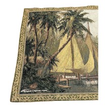 Art Fronckowiak Tropical Sailboat Wall Tapestry 37.5x52 Rod Pocket Tasse... - $110.00