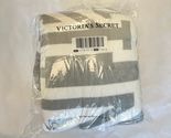 Victoria's Secret Pink Grey &amp; Pink Color Block Logo Sherpa Throw Blanket... - $38.61