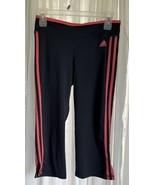 Adidas Black , 3 Stripe Coral Crop Capri SZ S - $20.55 CAD