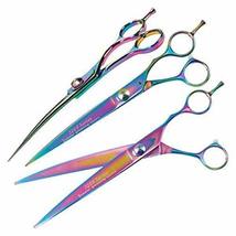 MPPMGT Professional Quality Dog Grooming Rainbow Series Curved Steel Shears Pick - £104.14 GBP+