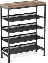 Shoe Rack For Entryway And Small Spaces With Wooden Top And Metal, Pisrb4. - $74.95