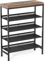 Shoe Rack For Entryway And Small Spaces With Wooden Top And Metal, Pisrb4. - £59.90 GBP