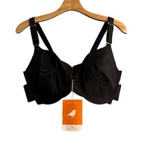 NEW Ploomage The Robin Black Plunge Front Closure Underwire Adjustable B... - $22.05