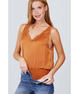 Lace Detail V-neck Woven Bodysuit - $17.14 CAD