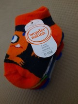 Wonder Nation 6Pr Baby Boy Infant Monsters Ankle Socks Size 0-6M Multi Colors - £4.80 GBP