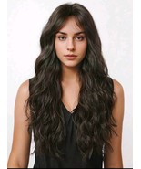 Dark brown weavy wig,dark brown curly wig, dark brown wig with waves,bro... - $48.02 CAD
