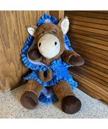 Fiesta Blanket Babies Blue Brown Horse Plush Lovey 11” Tall - $246.48 MXN